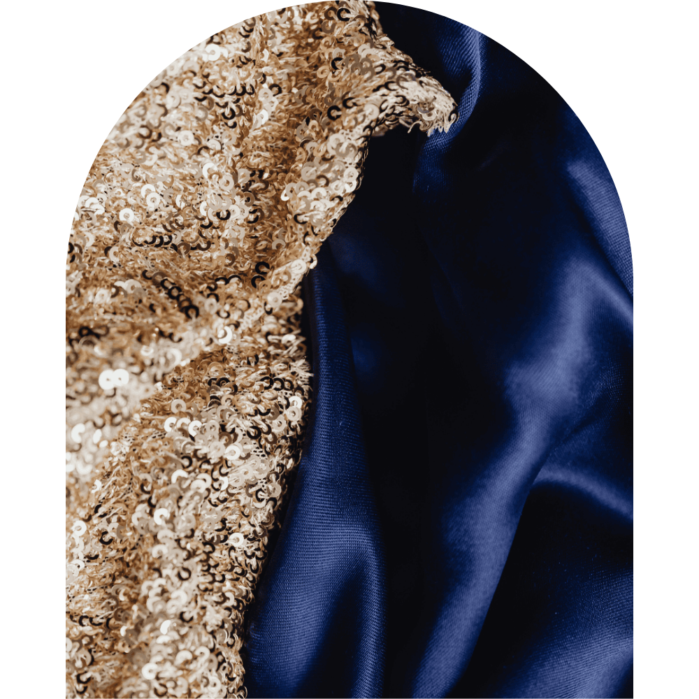 Detaliu material din matase in combinatie cu un alt material