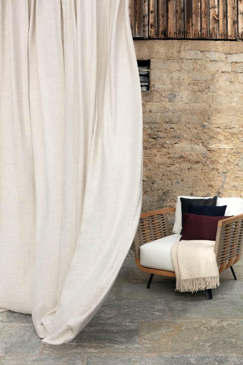 Draperie outdoor exterior bej uni profesională – Decora Design București