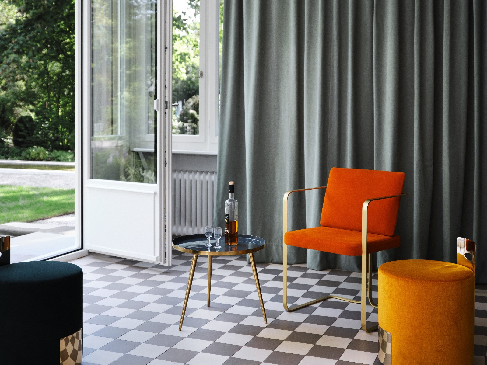 Draperie outdoor exterior gri uni țesătură rezistentă profesională – Decora Design București