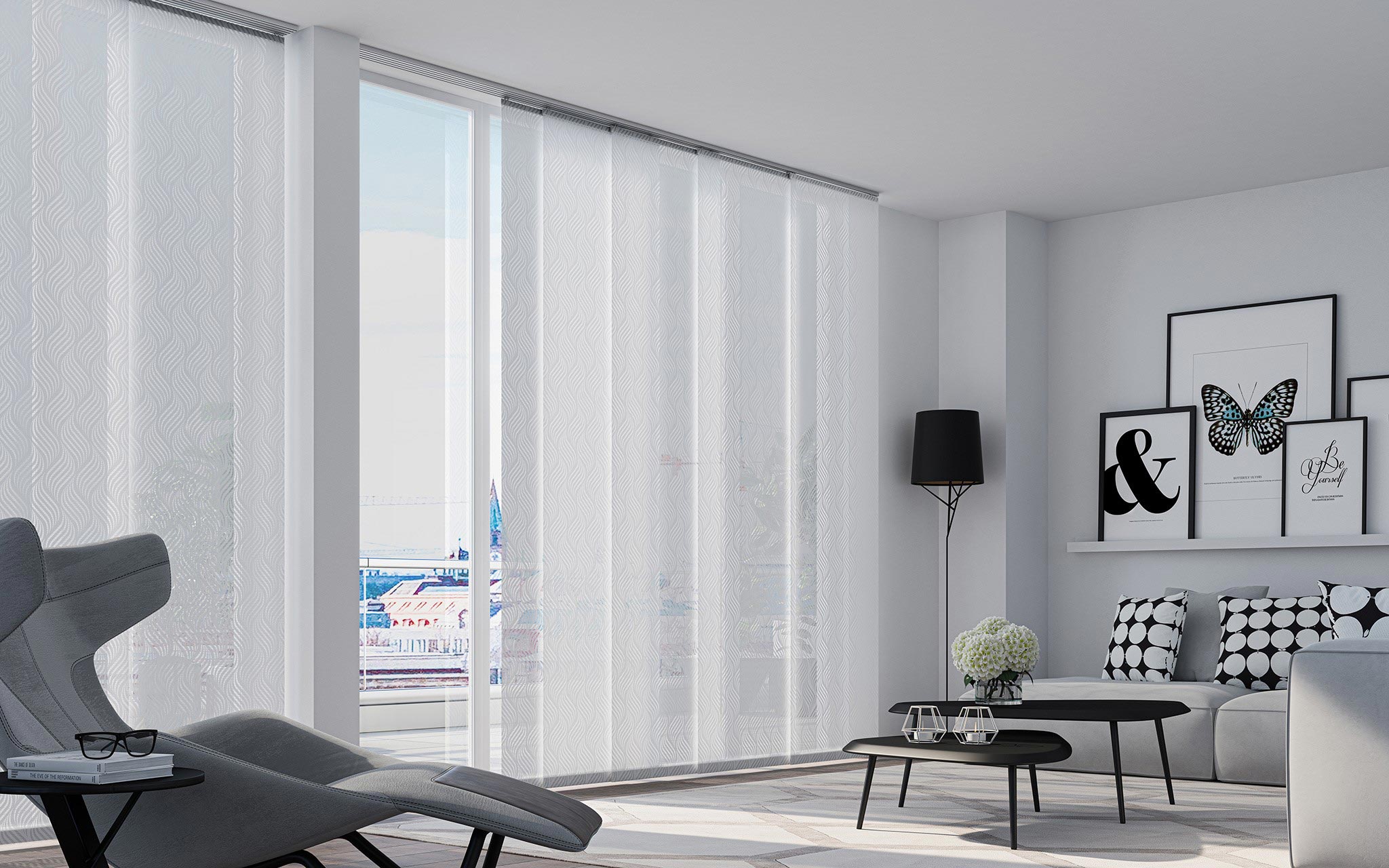 Sistem panou japonez alb Mottura Oriente pentru living – rafinament și funcționalitate Decora Design București