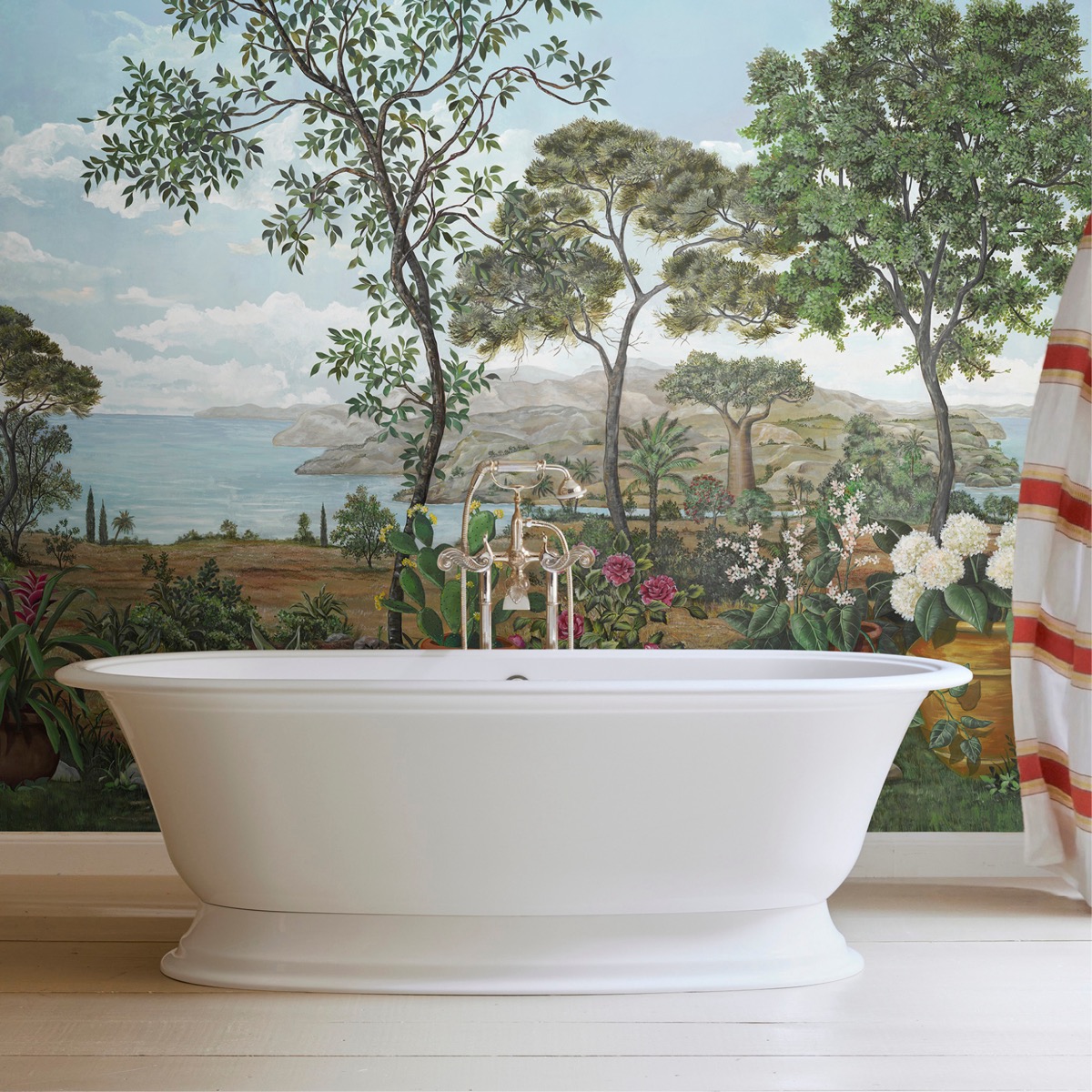 Tapet lux cu peisaj artistic – showroom Decora Design