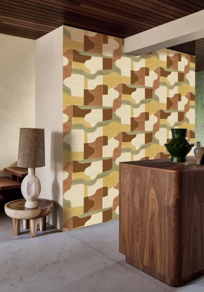 Tapet modern geometric maro – living – Decora Design