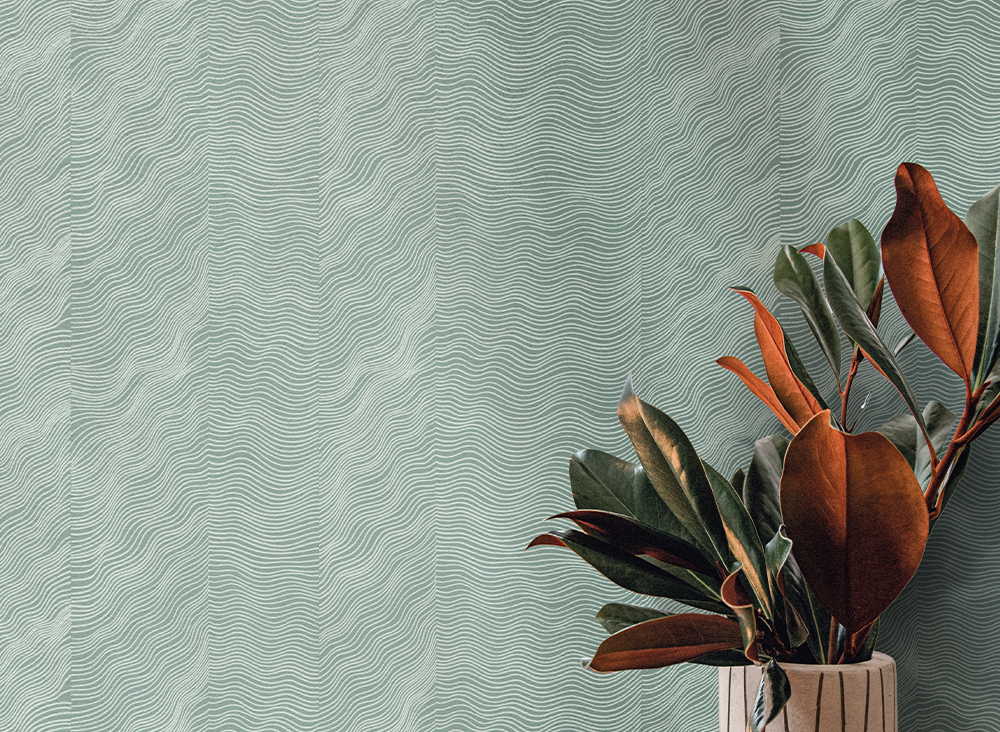 Tapet modern abstract verde – living – Decora Design