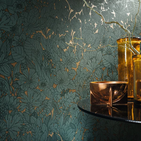 Tapet clasic verde smarald pentru living – eleganță premium București
