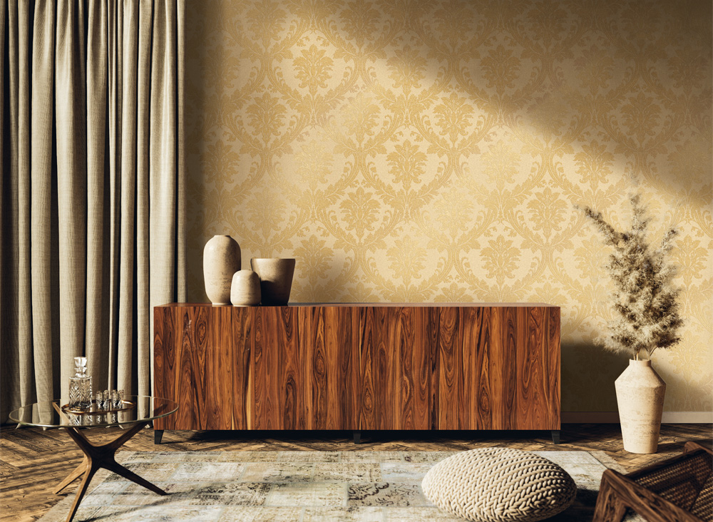 Tapet clasic bej pentru living – design atemporal – București