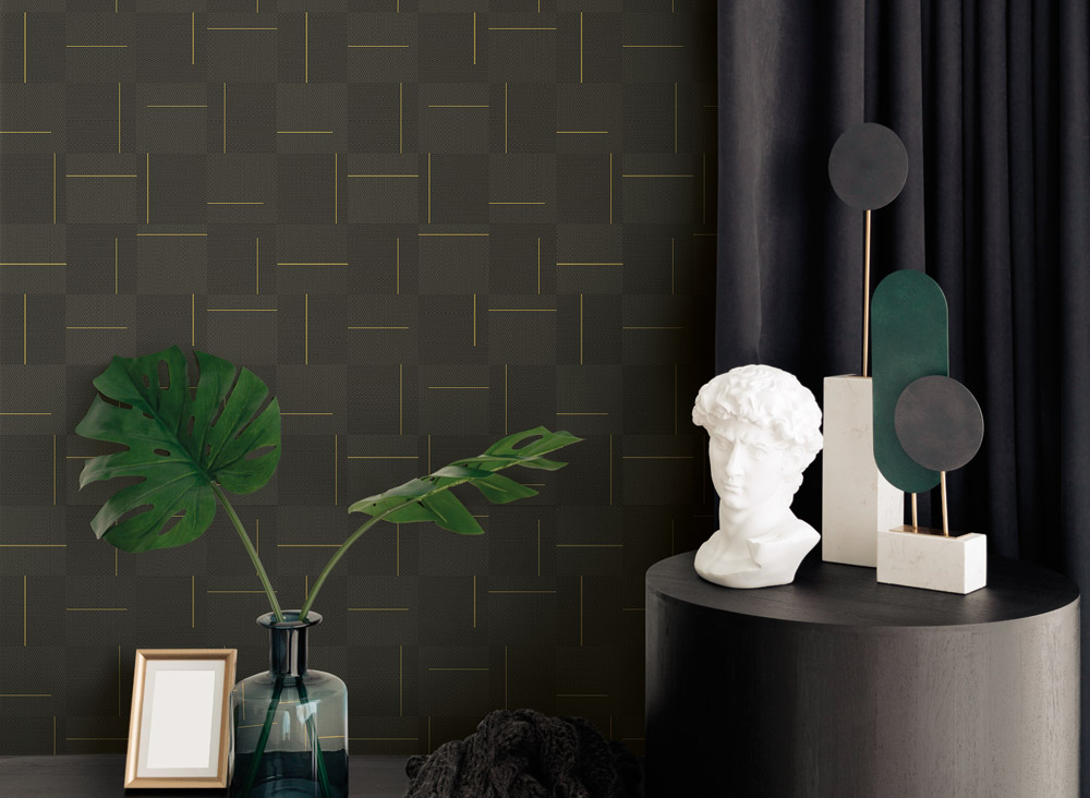 Tapet maro geometric – decor elegant pentru living