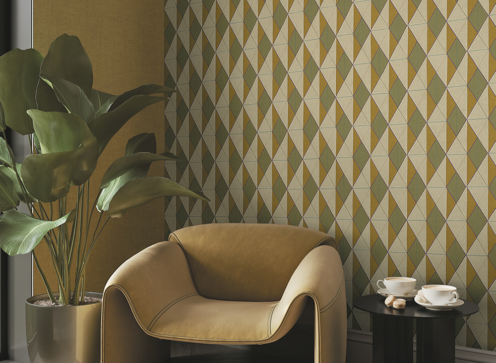 Tapet geometric maro – living modern elegant