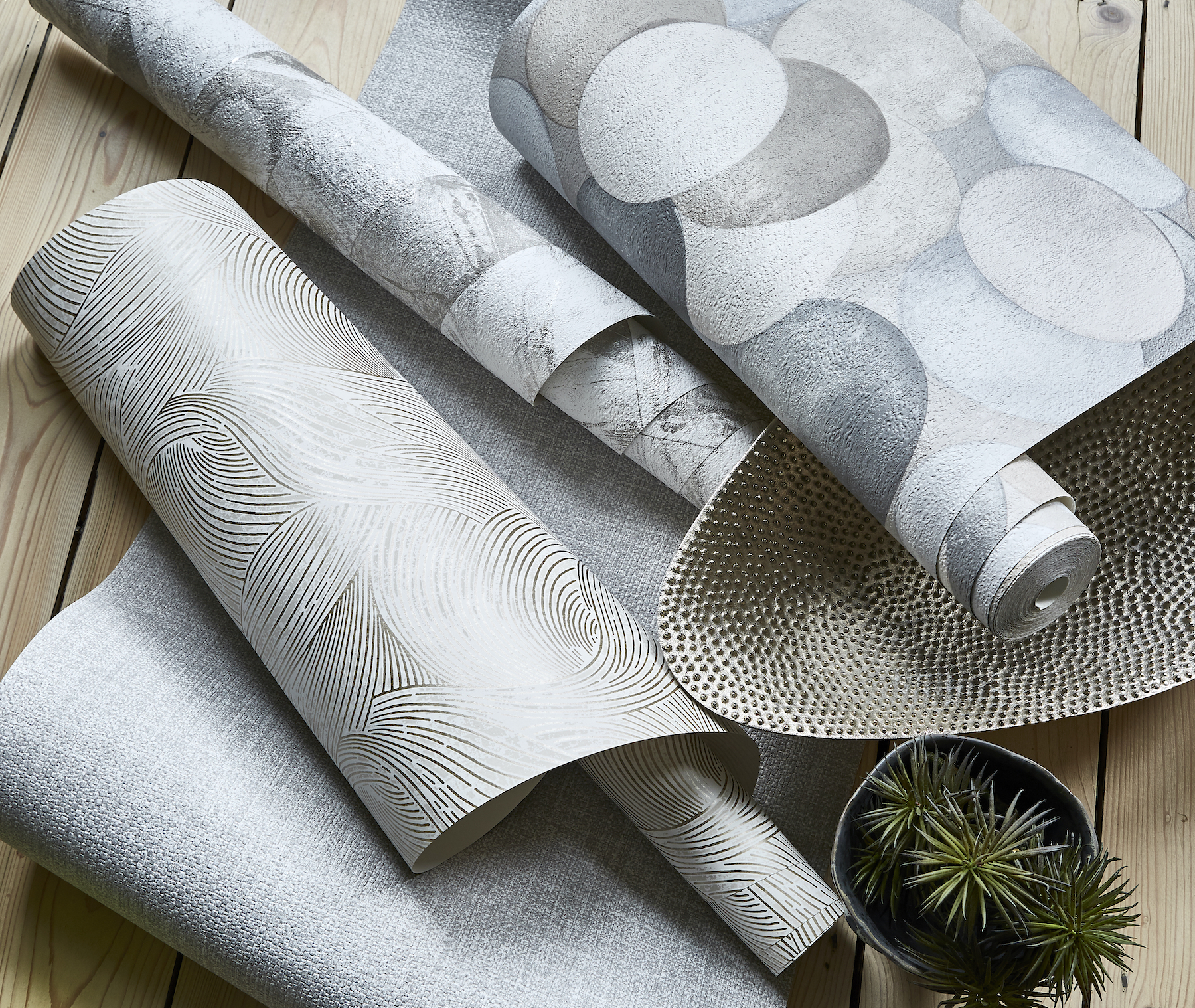 Tapet gri geometric – stil contemporan – București