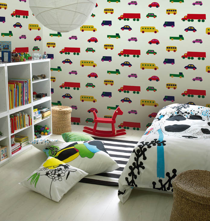 Tapet copii cu mașini – model urban jucăuș – Decora Design