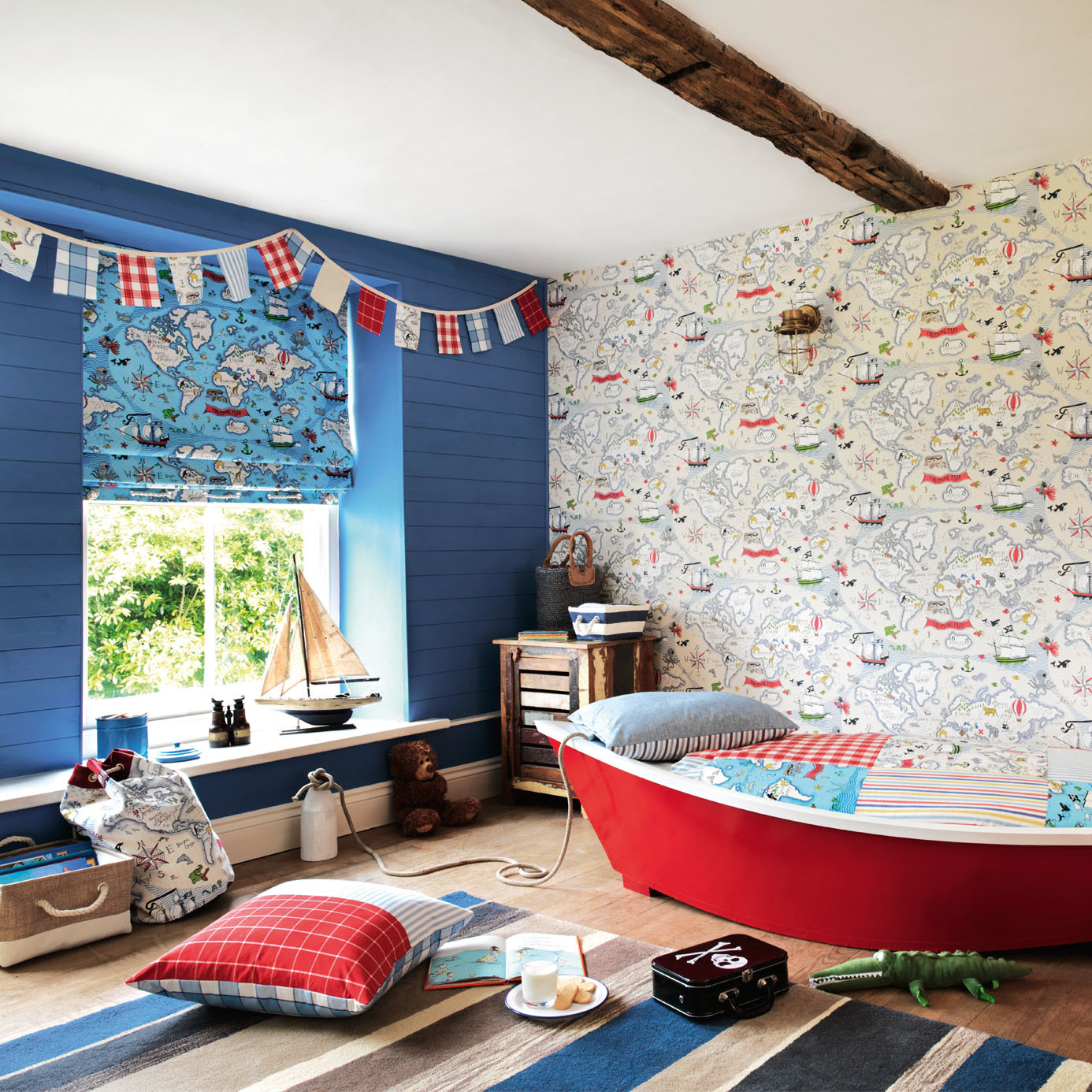 Tapet copii cu pirați și hartă comorii – aventură pe mare – Decora Design