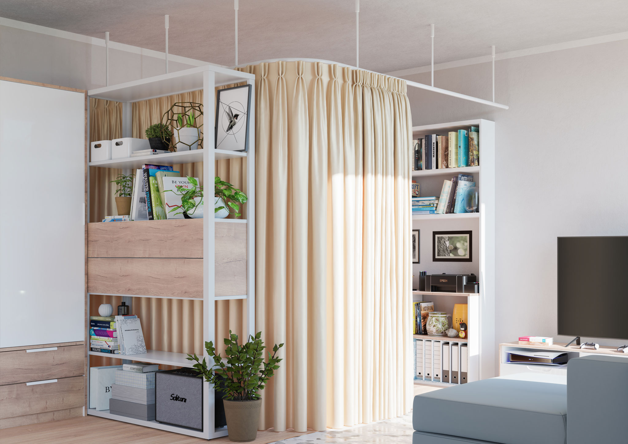 Șină curbă Mottura pentru draperii – montaj pe trasee arcuite – Decora Design București