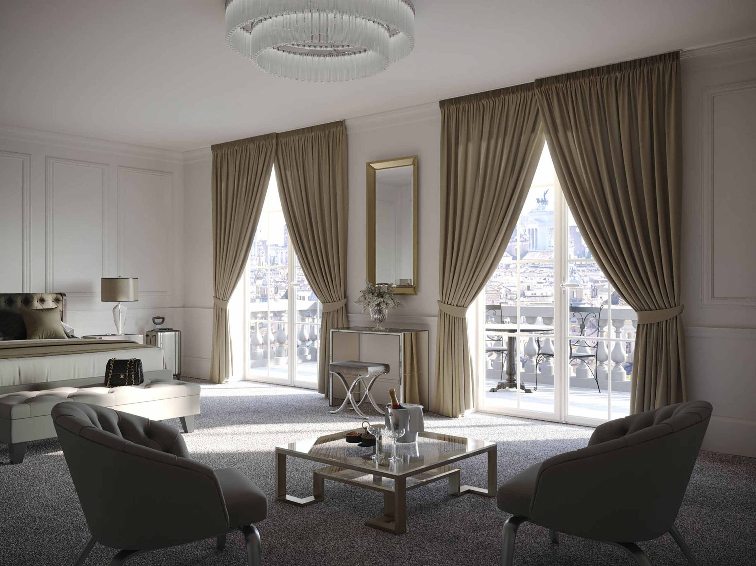 Draperii Overlap Mottura – sistem dublu pentru deschideri mari – Decora Design București