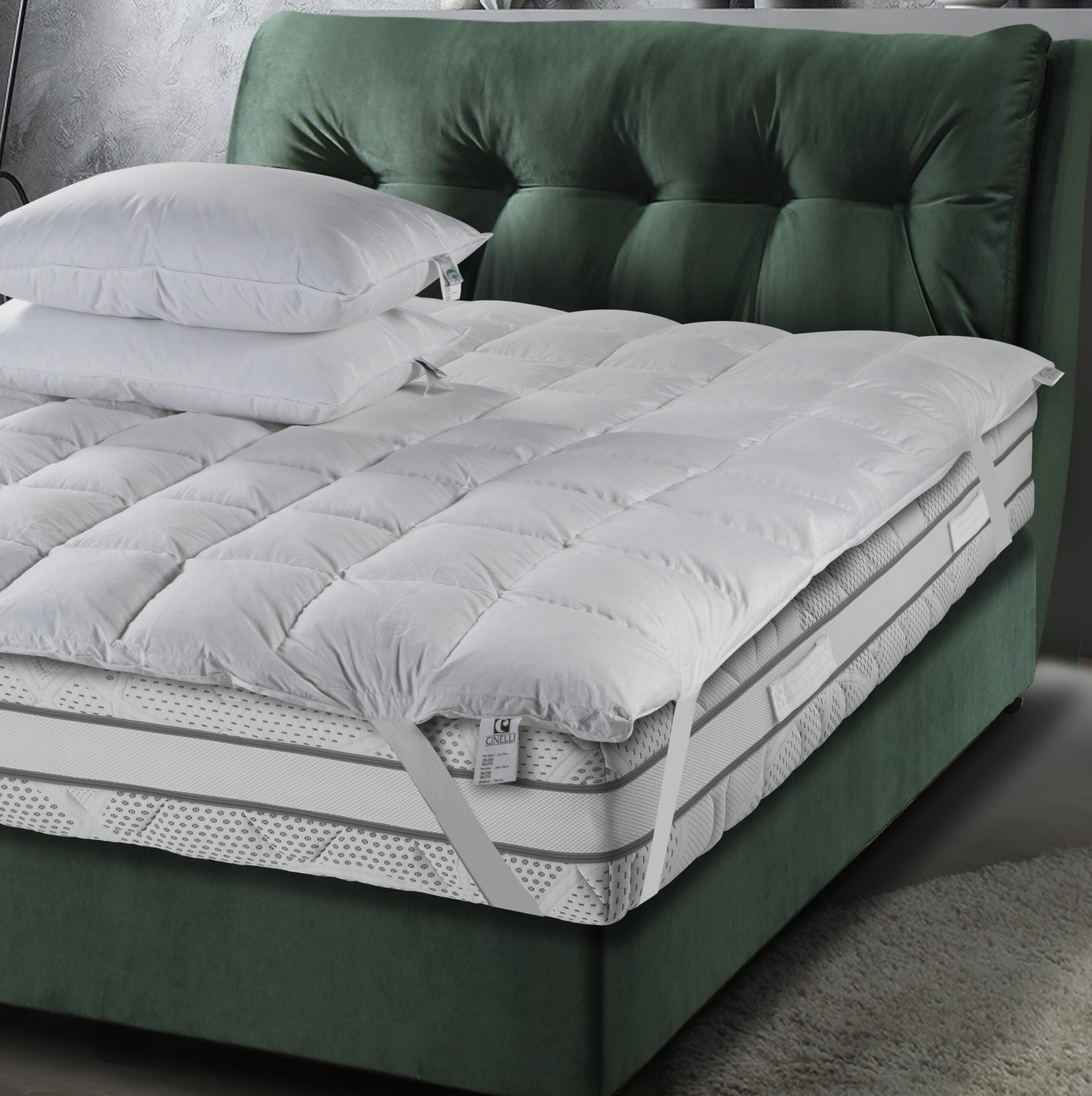 Detaliu topper saltea dormitor Decora Design showroom București