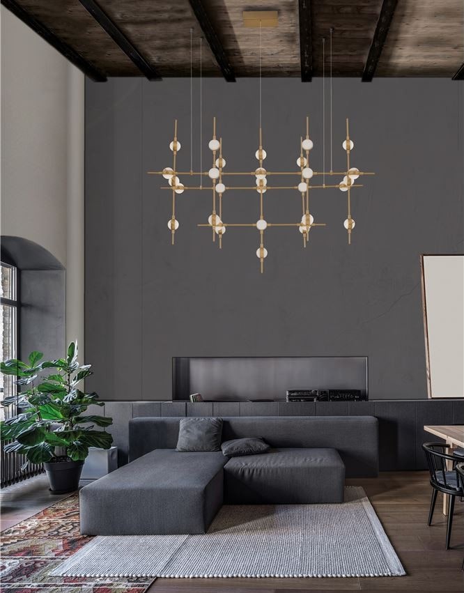 Candelabru modern auriu elegant pentru living