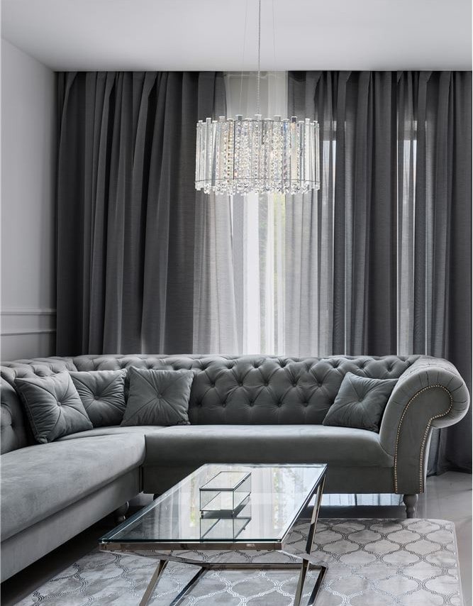 Candelabru modern transparent de lux pentru living