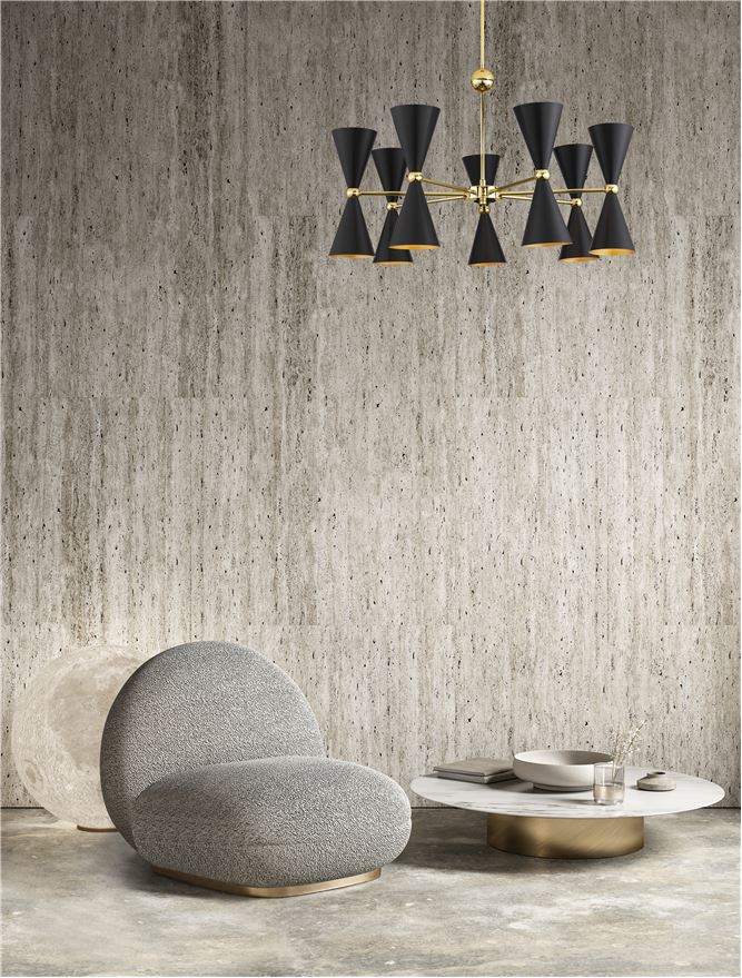 Lustră modernă geometrică neagră cu design minimalist