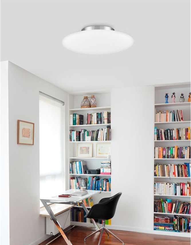 Plafonieră LED albă și argintie modernă pentru birou