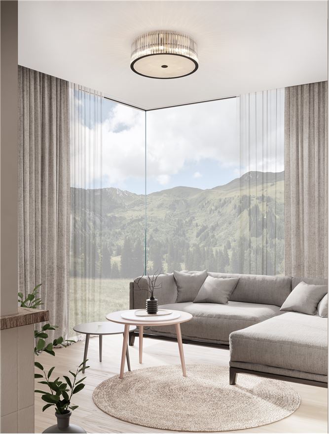 Plafonieră LED cu cristale moderne pentru sufragerie