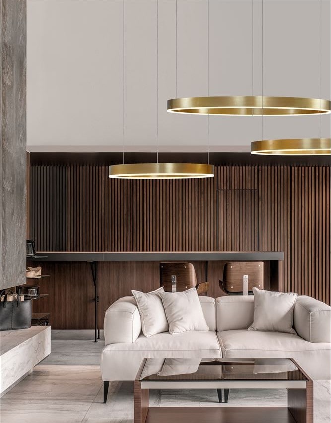 Suspensie circulară modernă pentru living