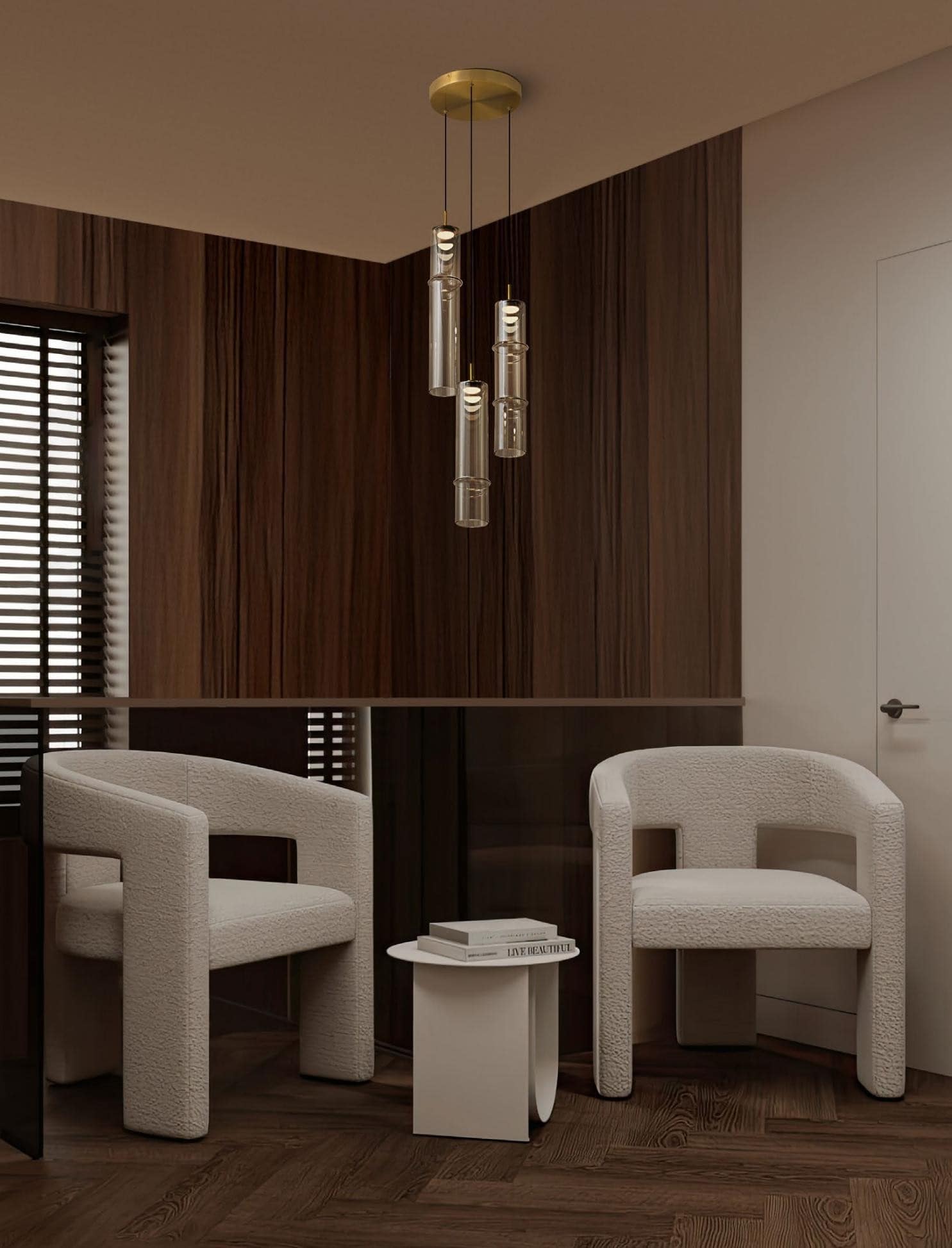 Pendul suspendat cu sticlă modern pentru living