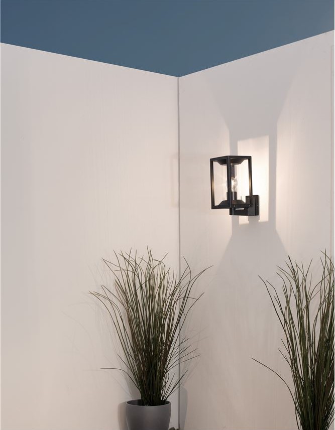 Lumină exterioară LED neagră pentru fațadă